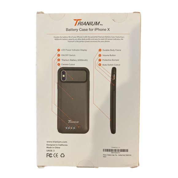 Trianium Pro Battery Case Iphone X 4000mAh battery LED Indicator Factory Sealed - Picture 2 of 2